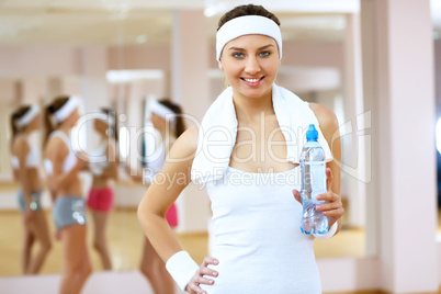 Woman in sport wear doing sport in gym