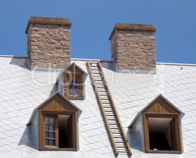 Ladder on a roof