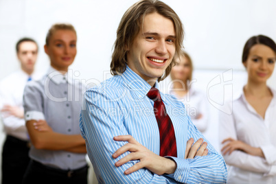 Young businessman at work in office