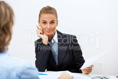 Portrait of a business woman in office Portrait of a business woman in office