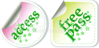 Free pass and access vector stamps set