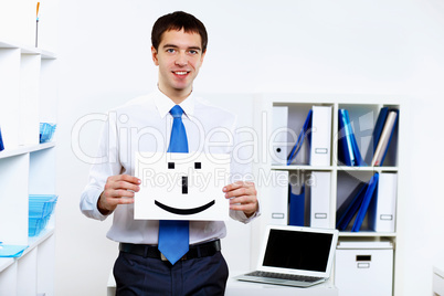 Young businessman in office