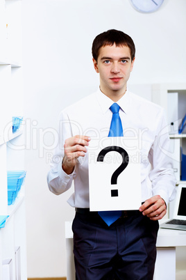 Young businessman in office