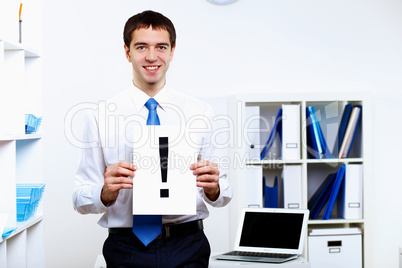 Young businessman in office