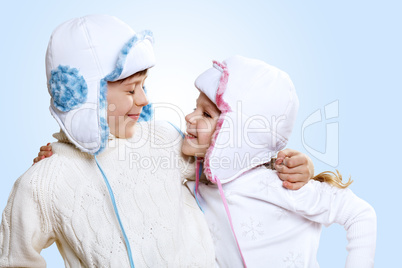 Portrait of little kid in winter wear