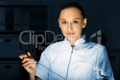 Young chemist working in laboratory