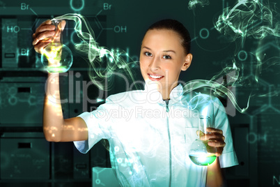 Young chemist working in laboratory