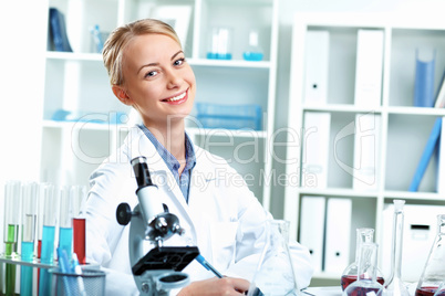 Young scientist working in laboratory