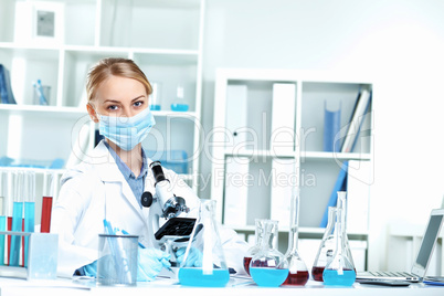 Young scientist working in laboratory