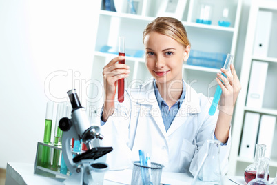 Young scientist working in laboratory