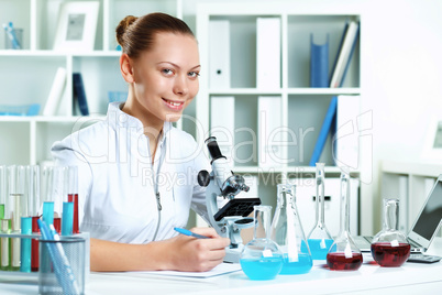 Young scientist working in laboratory