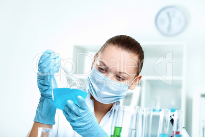 Young scientist working in laboratory