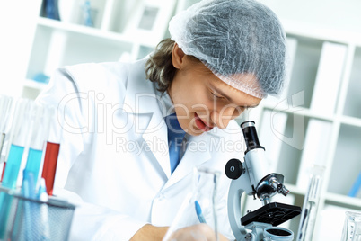 Young scientist working in laboratory