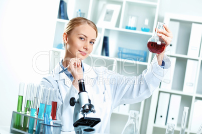 Young scientist working in laboratory