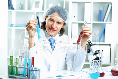 Young scientist working in laboratory