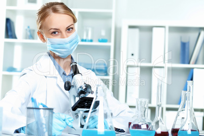 Young scientist working in laboratory