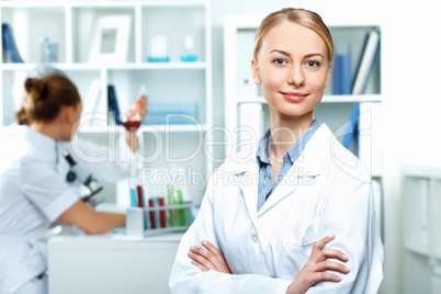 Young scientists working in laboratory