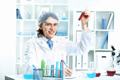 Young scientist working in laboratory