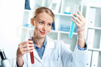 Young scientist working in laboratory