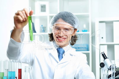 Young scientist working in laboratory