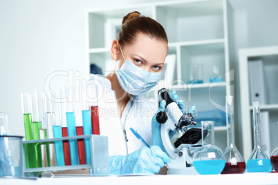 Young scientist working in laboratory