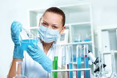 Young scientist working in laboratory