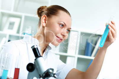 Young scientist working in laboratory