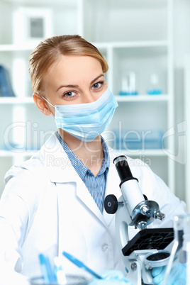 Young scientist working in laboratory