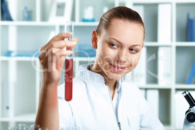 Young scientist working in laboratory