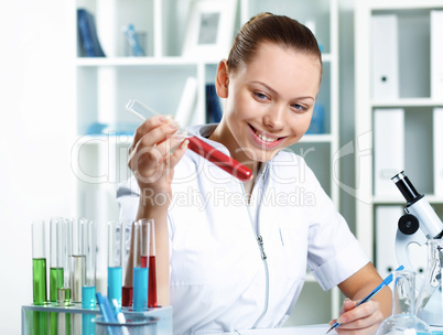 Young scientist working in laboratory