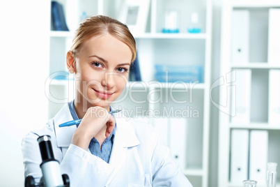 Young scientist working in laboratory