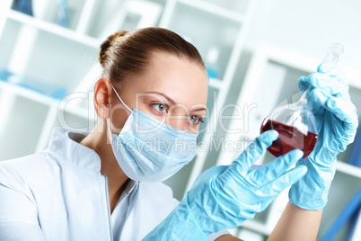 Young scientist working in laboratory