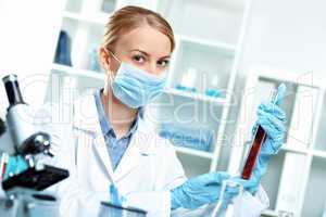 Young scientist working in laboratory