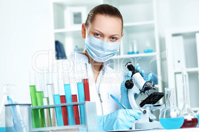 Young scientist working in laboratory