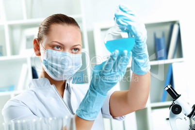 Young scientist working in laboratory