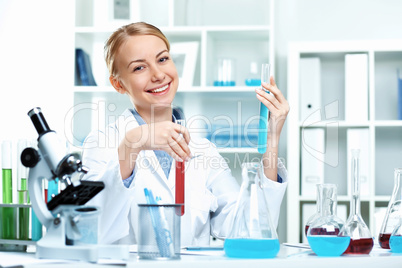 Young scientist working in laboratory