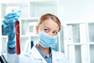 Young scientist working in laboratory