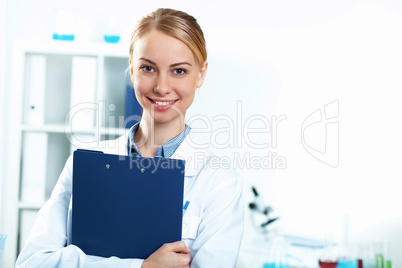 Young doctor in white uniform