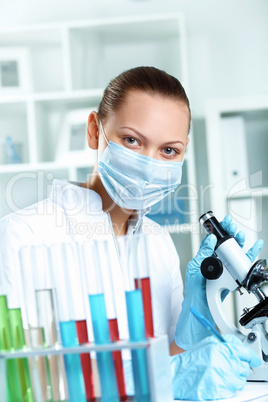 Young scientist working in laboratory