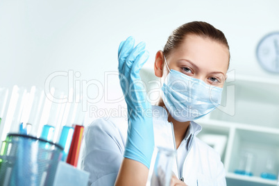 Young scientist working in laboratory