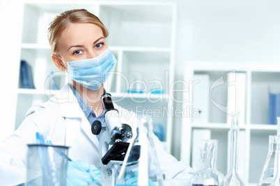 Young scientist working in laboratory