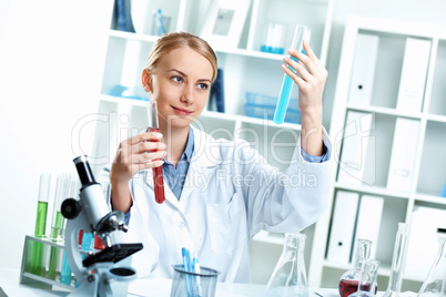 Young scientist working in laboratory