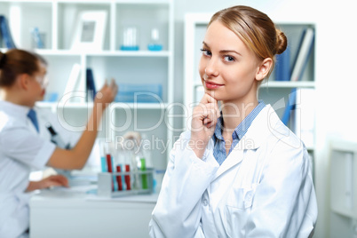 Young scientists working in laboratory