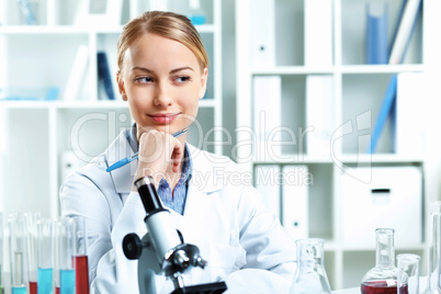 Young scientist working in laboratory