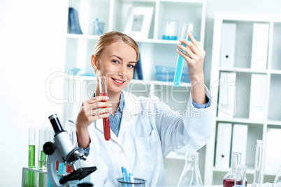 Young scientist working in laboratory