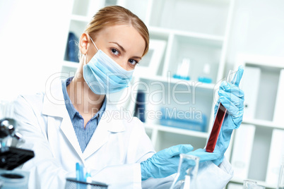 Young scientist working in laboratory