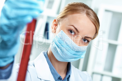 Young scientist working in laboratory