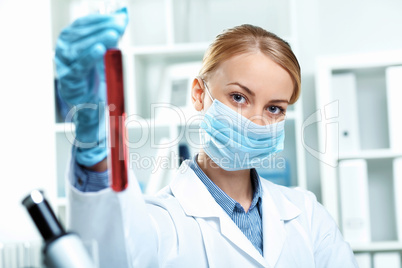 Young scientist working in laboratory