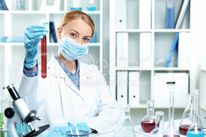 Young scientist working in laboratory