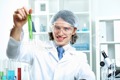 Young scientist working in laboratory